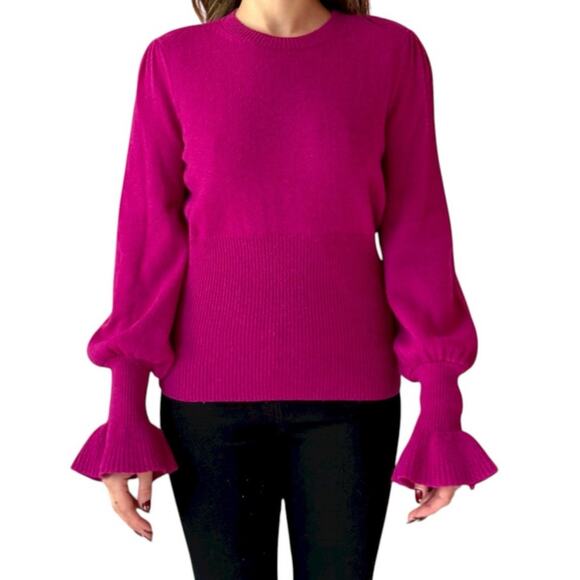CO Collections Crew Neck Wool Sweater Pullover Top Size Small Pink Knitwear - Picture 1 of 9